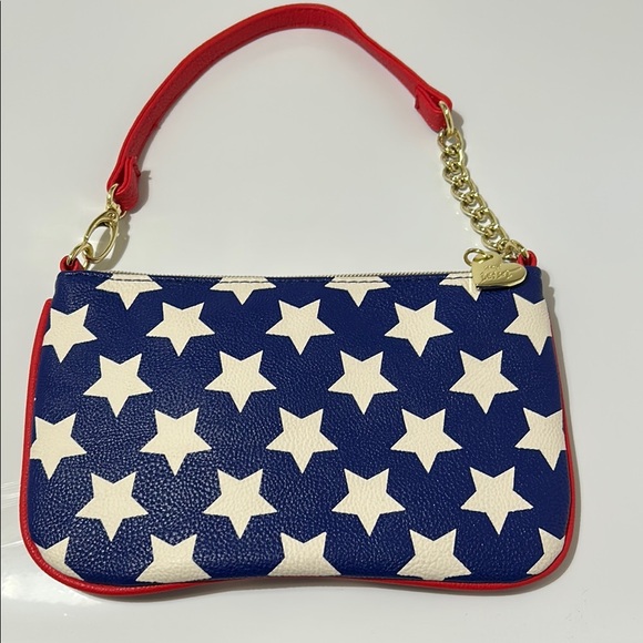 Betsey Johnson Red White Blue Star Clutch Handbag New Without Tags - Picture 5 of 13